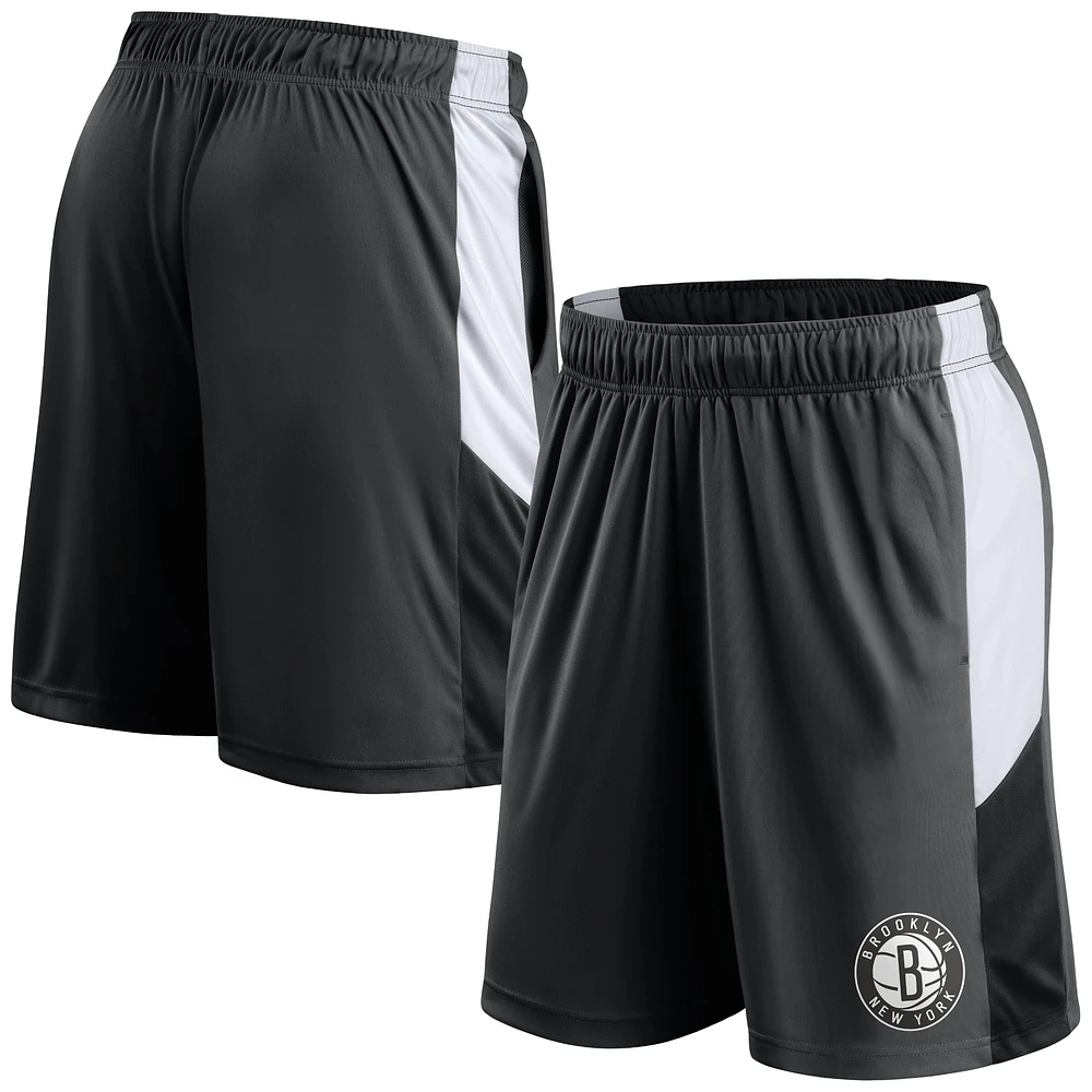 Short d'entraînement noir Fanatics Brooklyn Nets pour hommes