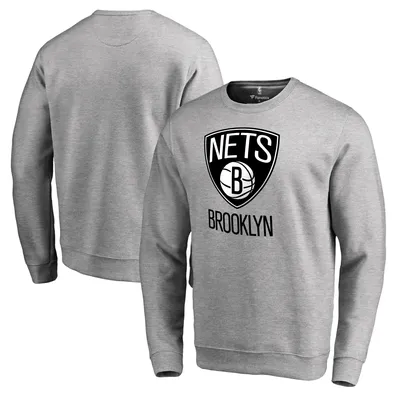 Brooklyn Nets Fanatics Branded Primary Logo Sweatshirt - Heathered Gray