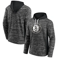 Men's Fanatics Charcoal Brooklyn Nets Instant Replay Colorblock - Pullover Hoodie