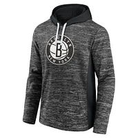 Men's Fanatics Charcoal Brooklyn Nets Instant Replay Colorblock - Pullover Hoodie