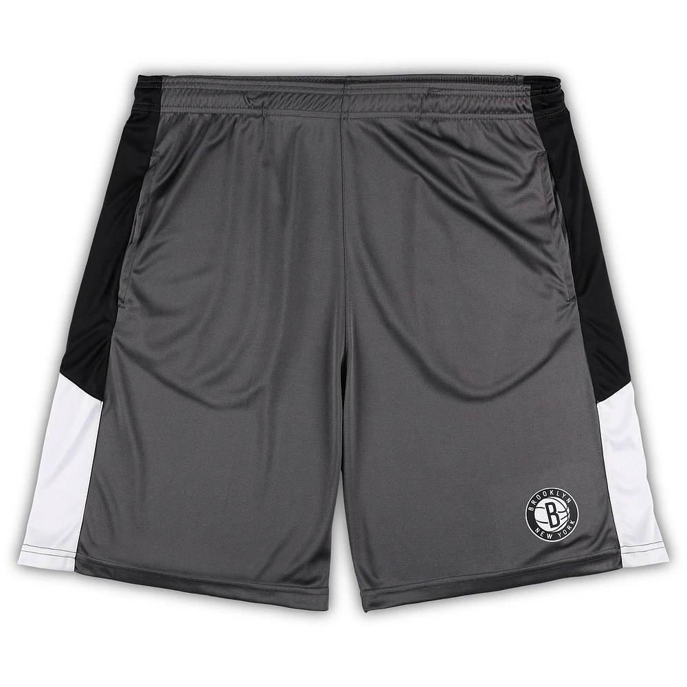 Men's Fanatics Gray Brooklyn Nets Big & Tall Shorts