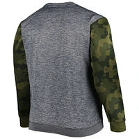 Men's Fanatics Heather Charcoal Brooklyn Nets Big & Tall Camo Stitched Sweatshirt