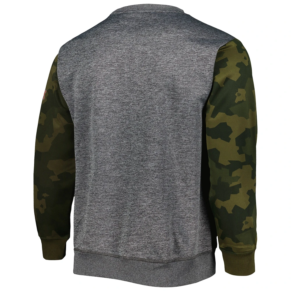 Sweat-shirt cousu camouflage Fanatics Heather Charcoal Brooklyn Nets pour hommes