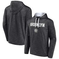 Men's Fanatics Heather Charcoal Brooklyn Nets Fast Break Pullover Hoodie