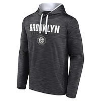 Men's Fanatics Heather Charcoal Brooklyn Nets Fast Break Pullover Hoodie