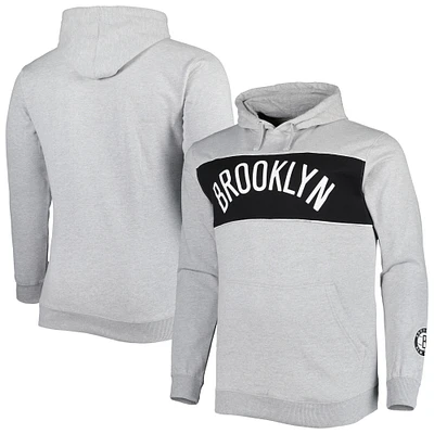 Sweat à capuche Fanatics Heather Grey Brooklyn Nets Big & Tall pour hommes