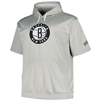 Sweat à capuche avec logo Fanatics Silver Brooklyn Nets Big & Tall pour hommes