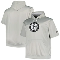 Sweat à capuche avec logo Fanatics Silver Brooklyn Nets Big & Tall pour hommes