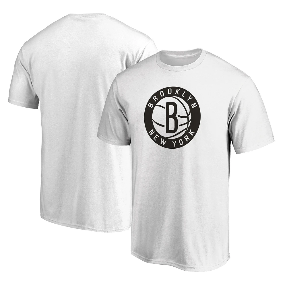 T-shirt blanc avec logo de l'équipe principale des Brooklyn Nets Fanatics pour hommes