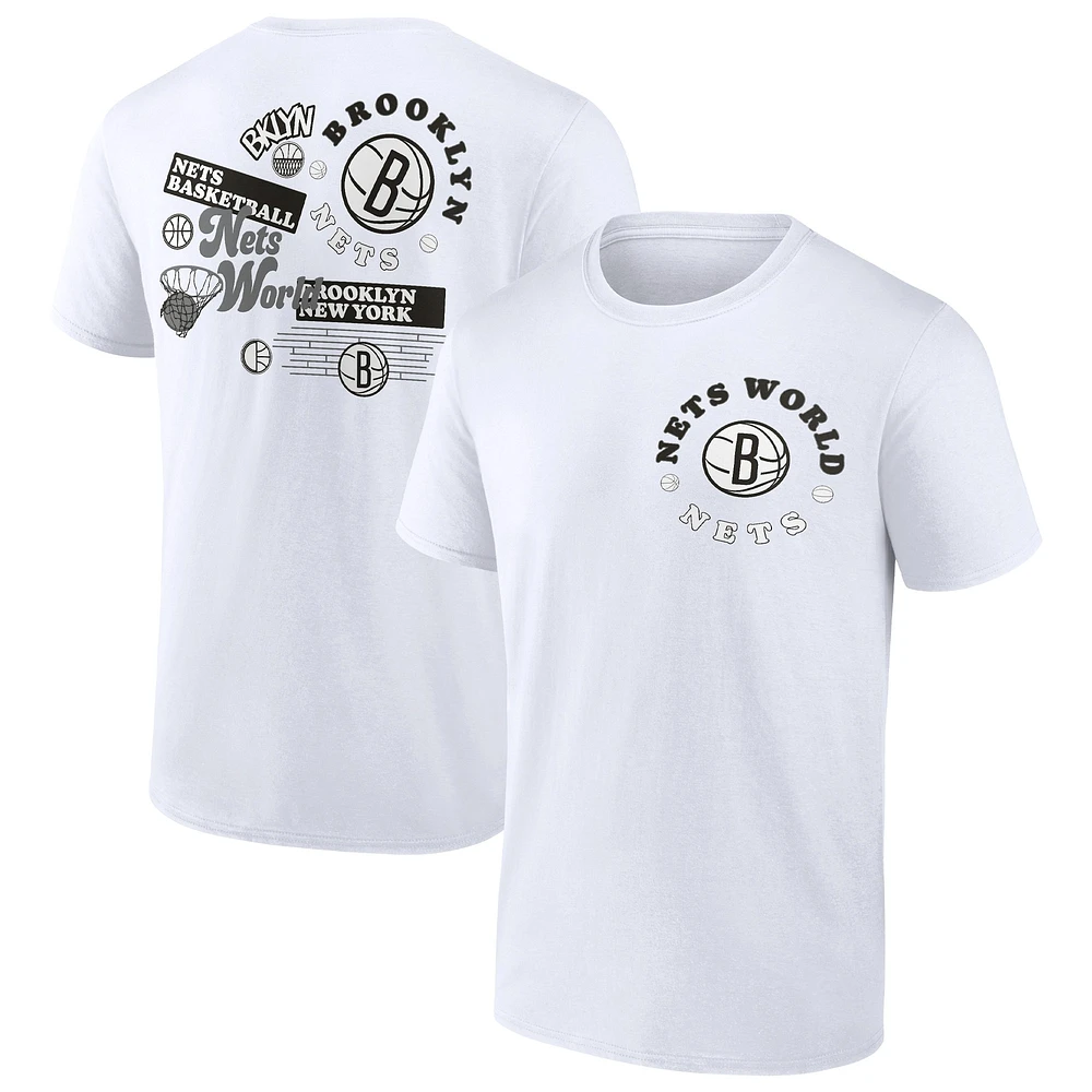 T-shirt fanatiques blanc Brooklyn Nets Street Collective pour hommes