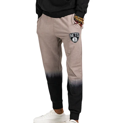 Hommes FISLL Tan Brooklyn Nets Noir Dip-Dye - Pantalon de jogging