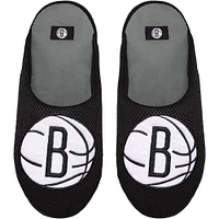 Men's FOCO Brooklyn Nets Big Logo Colorblock Mesh Slippers