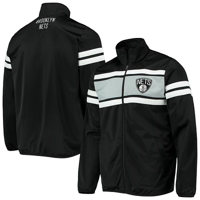 Blouson de survêtement entièrement zippé pour hommes G-III Sports by Carl Banks Brooklyn Nets Power Pitcher noir