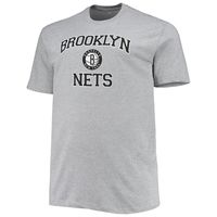 Men's Heathered Gray Brooklyn Nets Big & Tall Heart Soul T-Shirt