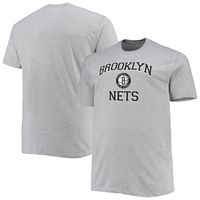 Men's Heathered Gray Brooklyn Nets Big & Tall Heart Soul T-Shirt