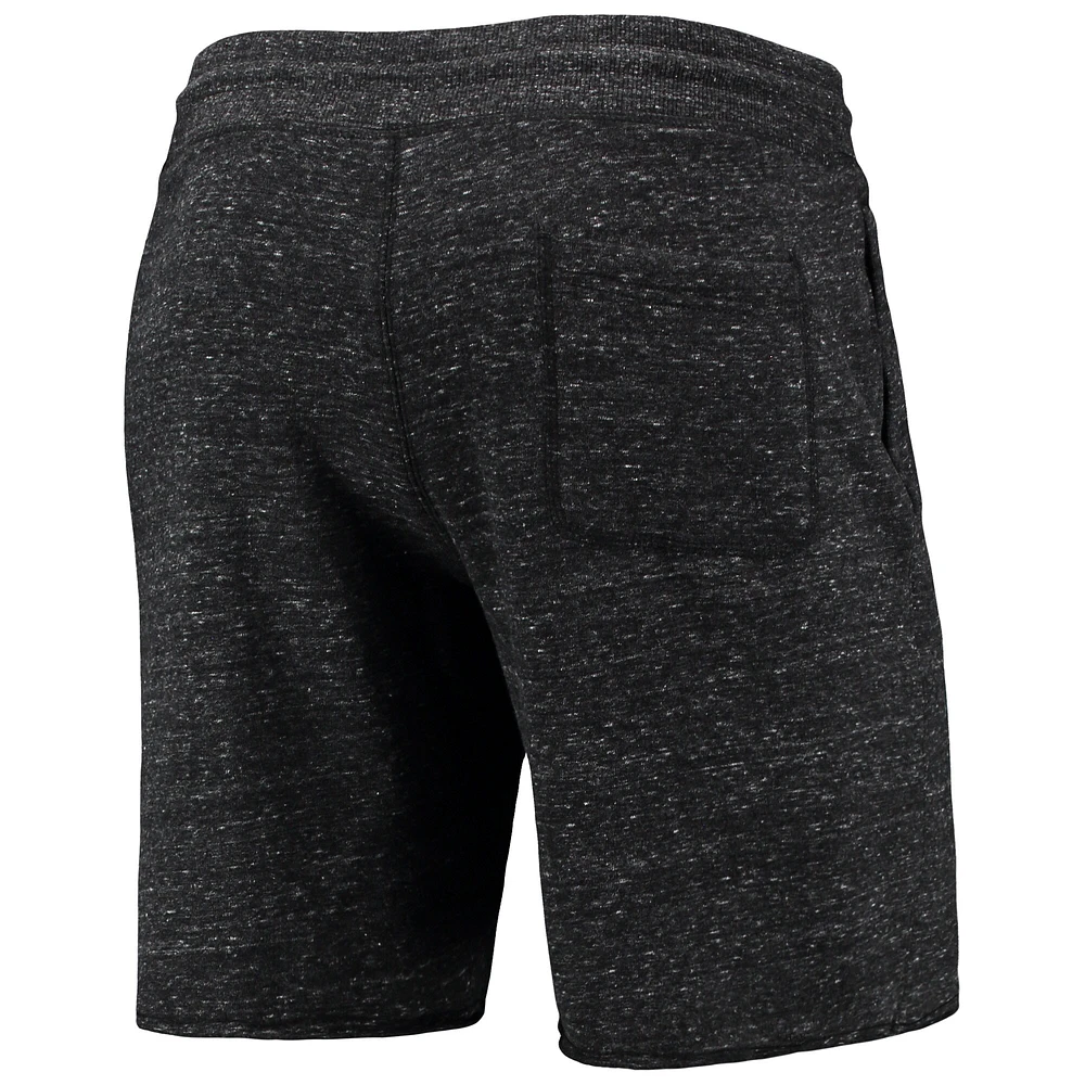 Men's Homage Charcoal Brooklyn Nets Primary Logo Tri-Blend Sweat Shorts