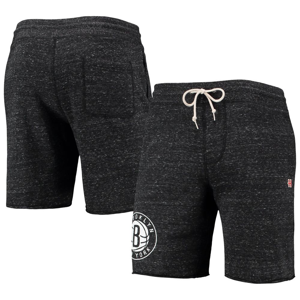 Men's Homage Charcoal Brooklyn Nets Primary Logo Tri-Blend Sweat Shorts