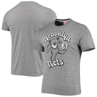 Brooklyn Nets Homage NBA x Grateful Dead Tri-Blend T-Shirt - Heathered Gray