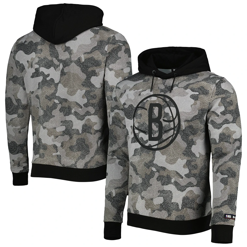 Sweat à capuche noir Hugo Boss Brooklyn Nets Camo pour homme