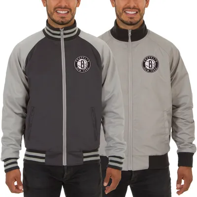 Brooklyn Nets JH Design Reversible Track Jacket - Gray