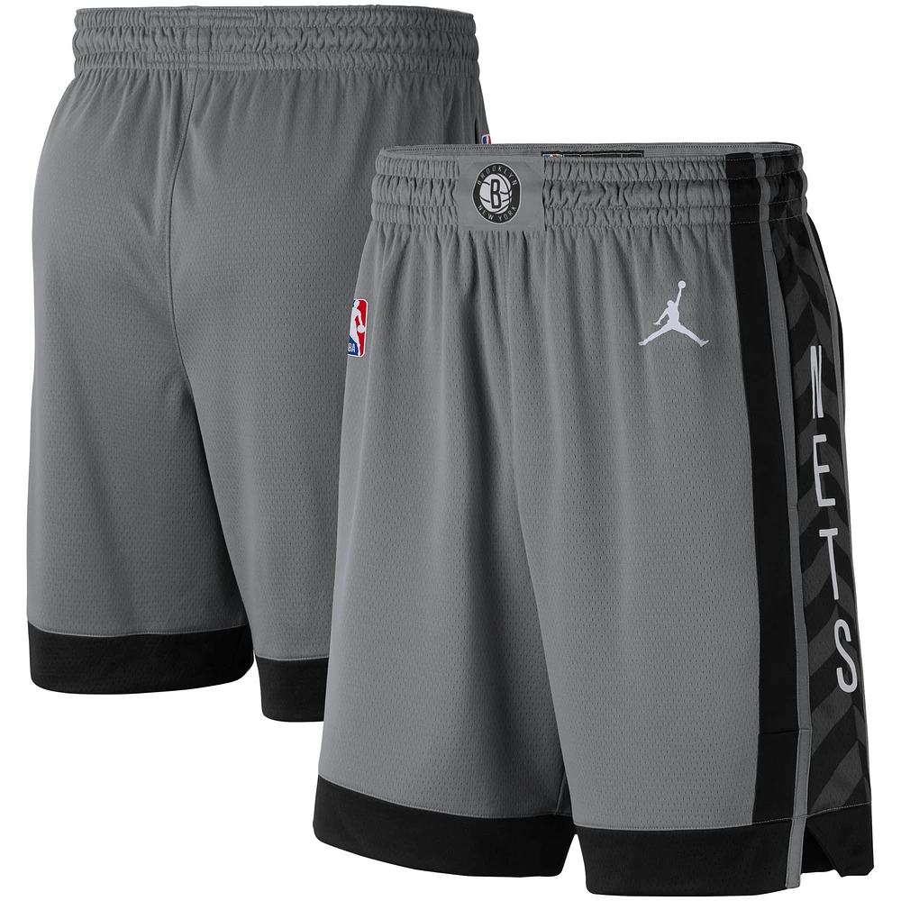 Men's Jordan Brand Charcoal Brooklyn Nets Statement Edition Swingman Shorts