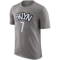 Men's Jordan Brand Gray Brooklyn Nets 2020/21 Kevin Durant Statement Name & Number T-Shirt