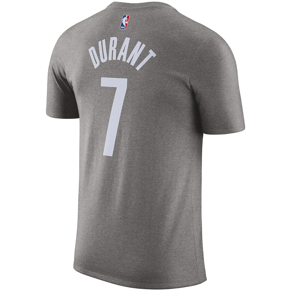 Men's Jordan Brand Gray Brooklyn Nets 2020/21 Kevin Durant Statement Name & Number T-Shirt