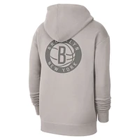 Men's Jordan Brand Heather Gray Brooklyn Nets Courtside Statement Edition Pullover Hoodie