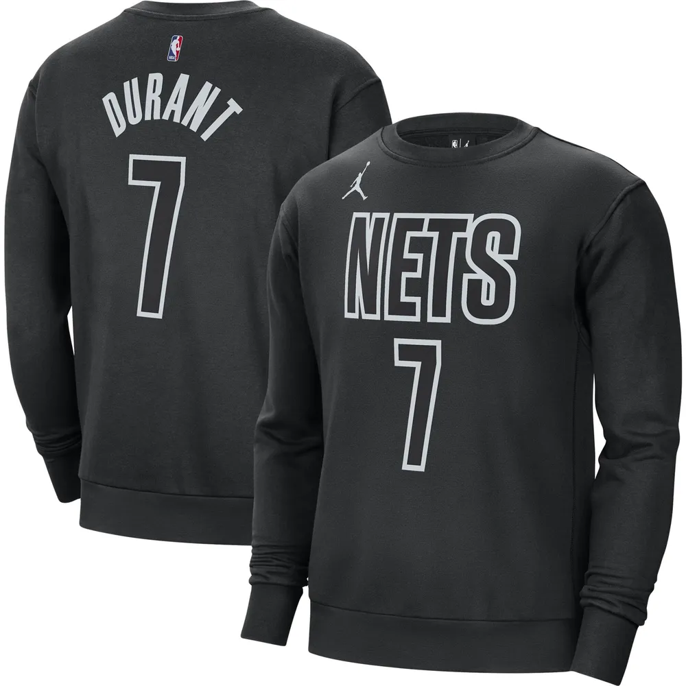 Men's Jordan Brand Kevin Durant Black Brooklyn Nets Statement Name & Number Pullover Sweatshirt