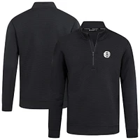 Men's Levelwear  Black Brooklyn Nets Accolade Cushion Quarter-Zip Pullover