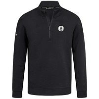 Men's Levelwear  Black Brooklyn Nets Accolade Cushion Quarter-Zip Pullover