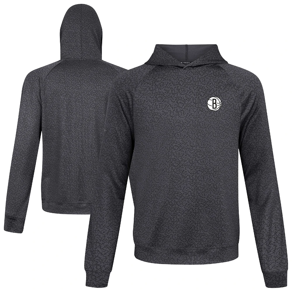 Sweat à capuche noir Challenger des Brooklyn Nets pour homme Levelwear
