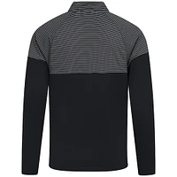 Men's Levelwear Black Brooklyn Nets Classic Stripes Quarter-Zip Top