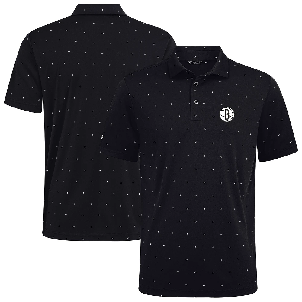 Men's Levelwear Black Brooklyn Nets Vision Polo