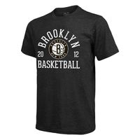 Men's Majestic Threads Heathered Black Brooklyn Nets Ball Hog Tri-Blend T-Shirt