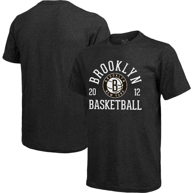 Majestic Threads T-shirt à trois mélanges noir chiné Brooklyn Nets Ball Hog pour homme