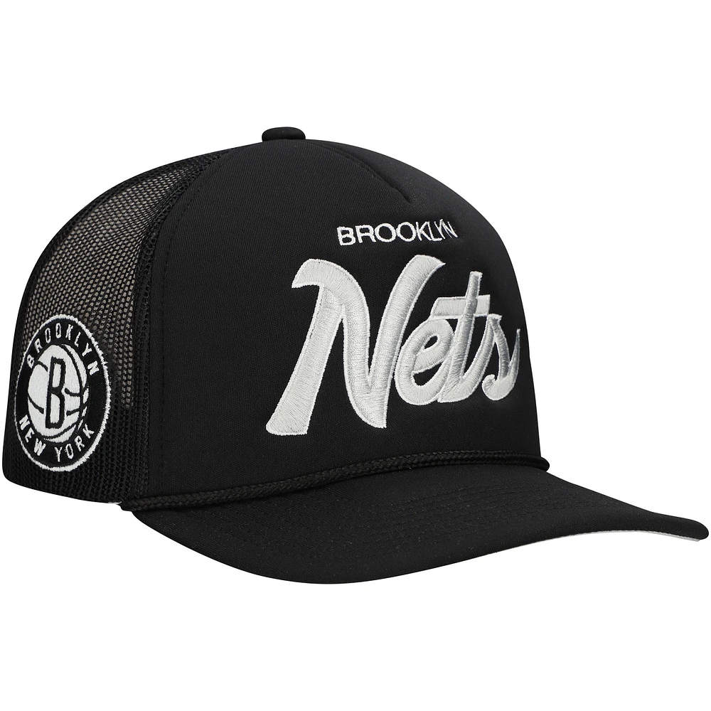 Casquette ajustable Mitchell & Ness Brooklyn Nets noire pour homme