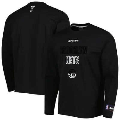 Brooklyn Nets NBA x Hugo Boss 360 Long Sleeve T-Shirt - Black