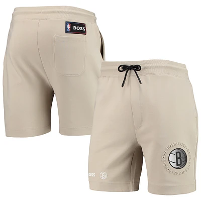 Men's NBA x Hugo Boss Oatmeal Brooklyn Nets Slam Shorts