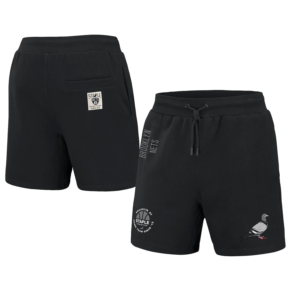 Short NBA x Staple noir Brooklyn Nets Pigeon Home Team pour homme