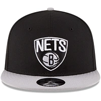 Men's New Era Black/Gray Brooklyn Nets 2-Tone 9FIFTY Adjustable Snapback Hat