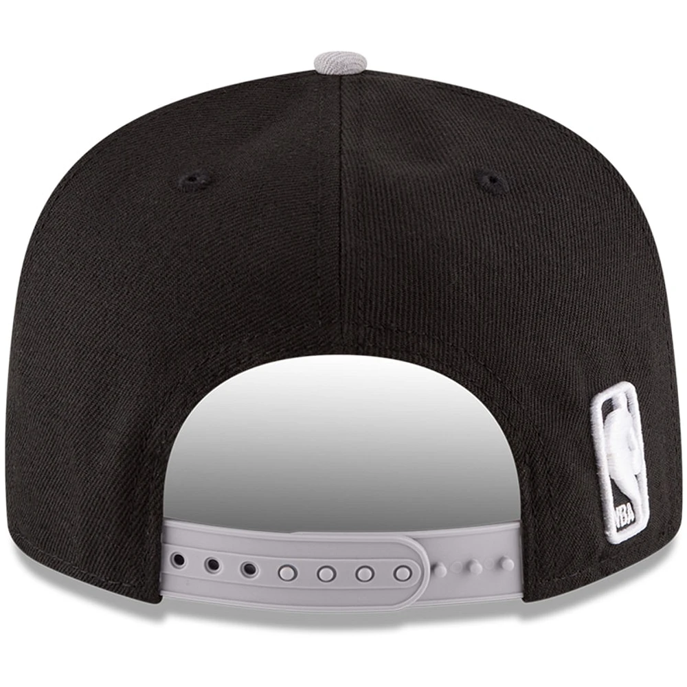 Men's New Era Black/Gray Brooklyn Nets 2-Tone 9FIFTY Adjustable Snapback Hat