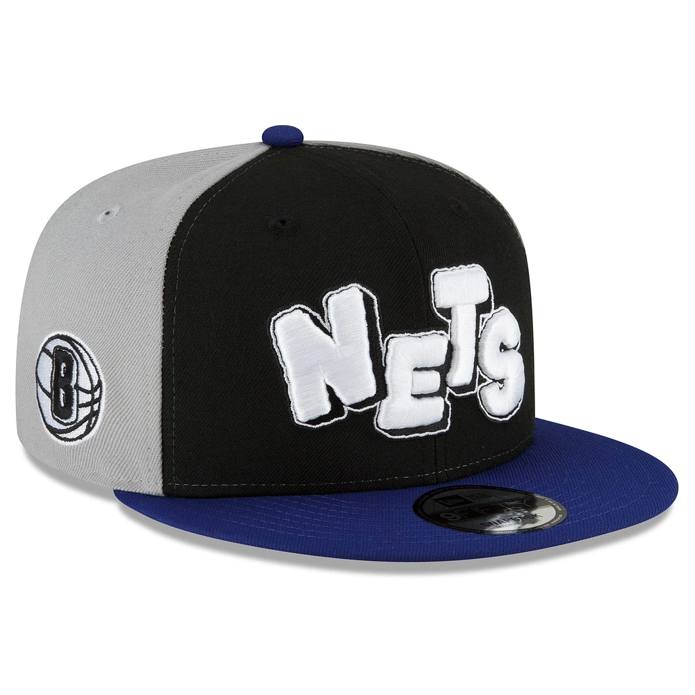 Men's New Era  Black/Navy Brooklyn Nets 2023/24 City Edition 9FIFTY Snapback Adjustable Hat