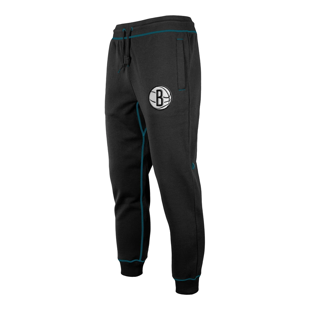 Pantalon de jogging New Era noir Brooklyn Nets 2023/24 City Edition avec broderie Elite Pack pour homme