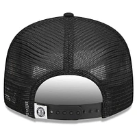 Casquette de camionneur à visière noire New Era Brooklyn Nets 9FIFTY pour homme