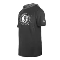 Men's New Era Black Brooklyn Nets Active Hoodie T-Shirt