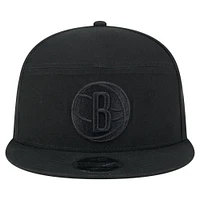 Casquette New Era noire à panneau fendu 9FIFTY pour homme, style aventure, Brooklyn Nets