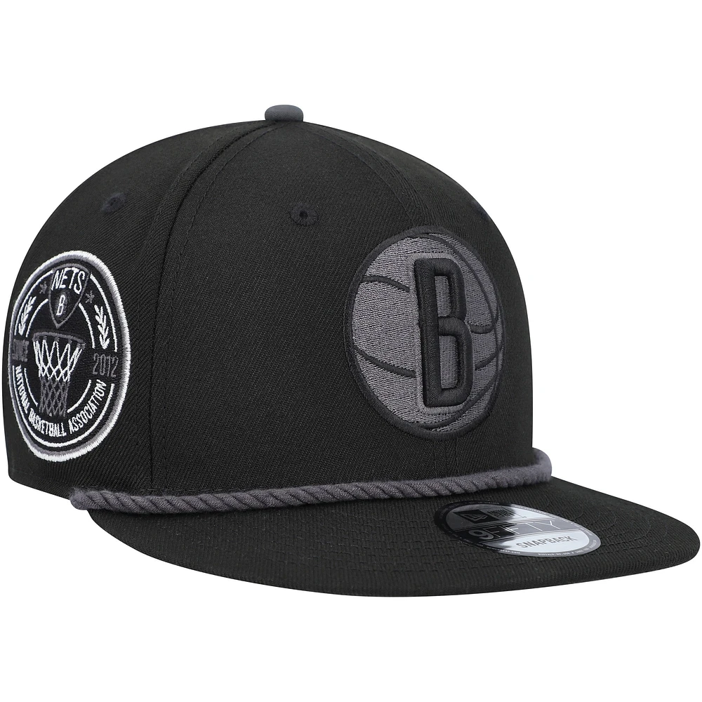 Casquette Snapback 9FIFTY Brooklyn Nets Back Laurels New Era noire pour homme