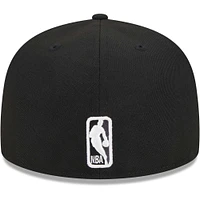 Men's New Era Black Brooklyn Nets Checkerboard UV 59FIFTY Fitted Hat