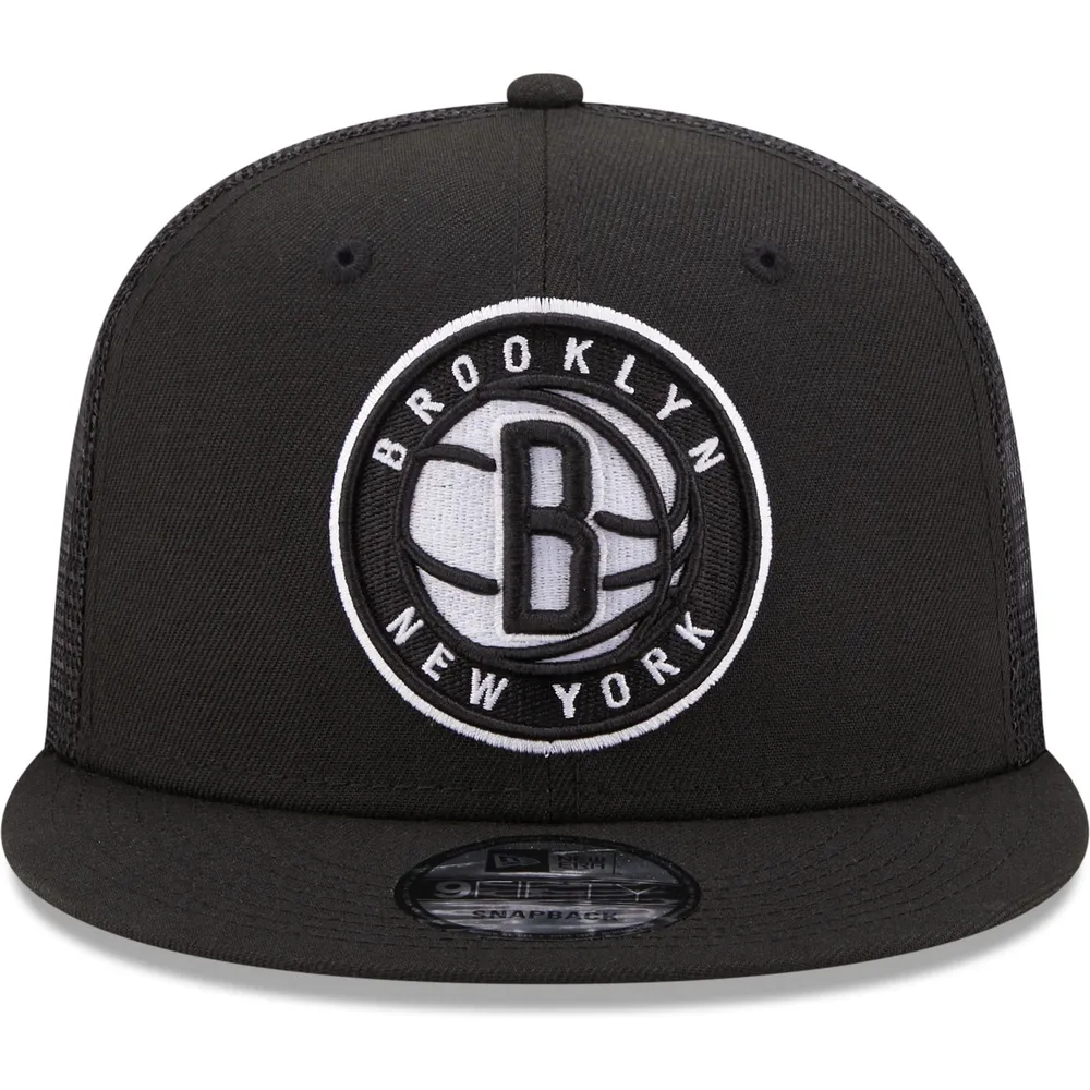 New Era Black Brooklyn Nets Classic 9FIFTY Trucker Snapback Hat